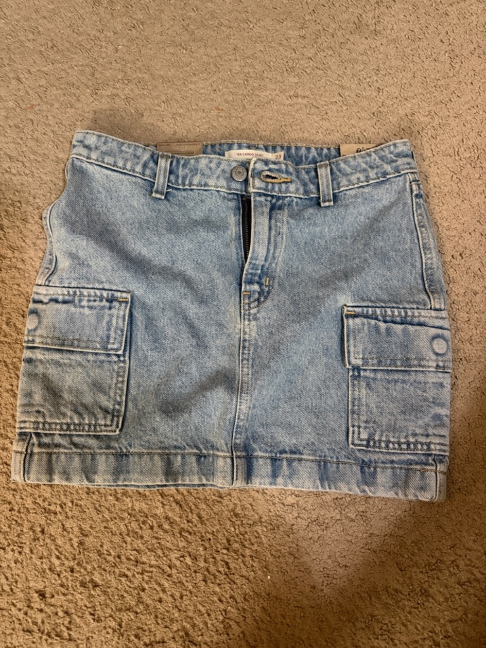 Levi's Light Blue Denim Cargo Mini Skirt